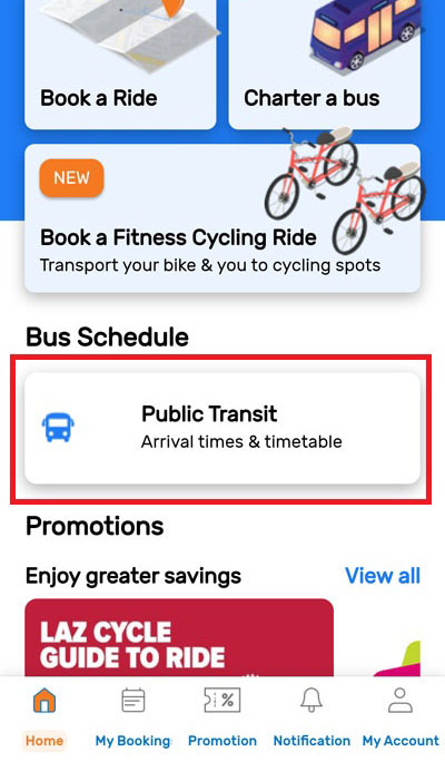 Comfort Connect app - Public Transit