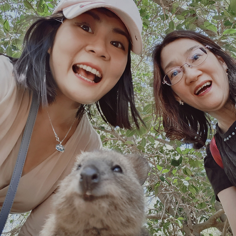  ​MO Tan (with her mum and a quokka) was doing her Haematology posting when she volunteered for the Isolation Ward in the early days of COVID-19 in Singapore.